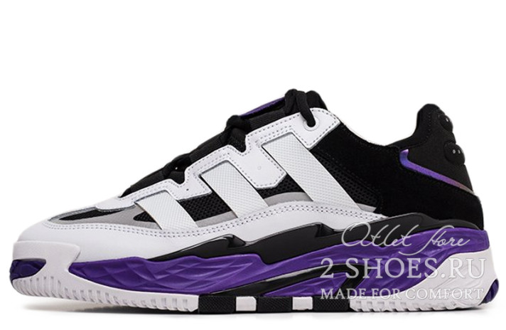 Кроссовки Adidas Niteball White Power Purple Black FX0361 белые
