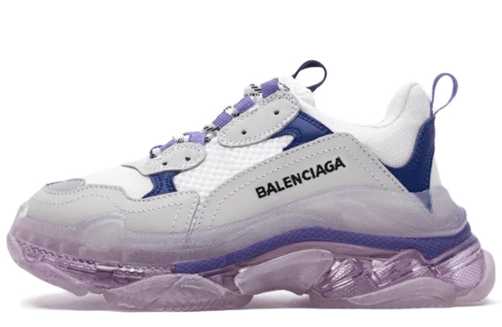 Кроссовки Balenciaga Triple S Clear Sole Grey Blue  серые