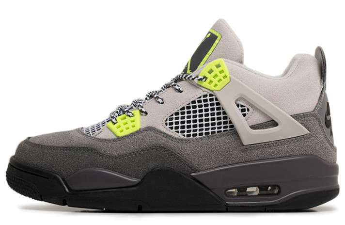 Кроссовки Nike Air Jordan 4 (IV) Retro Grey Neon CT5342-007 серые