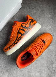 Кроссовки Nike Air Force 1 Low Orange Skeleton живое фото 2