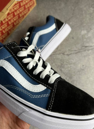 Кеды Vans Old Skool Navy White живое фото 3